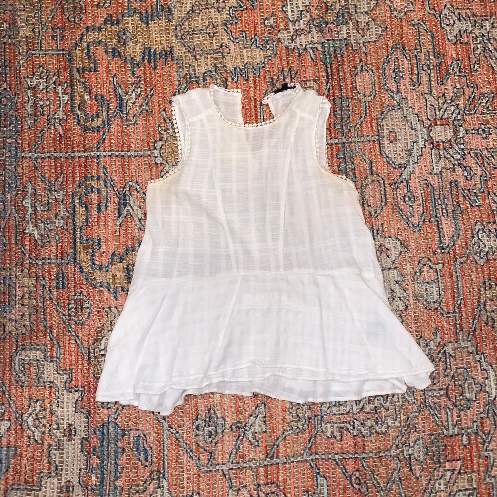 Who What Wear Linen Peplum Top